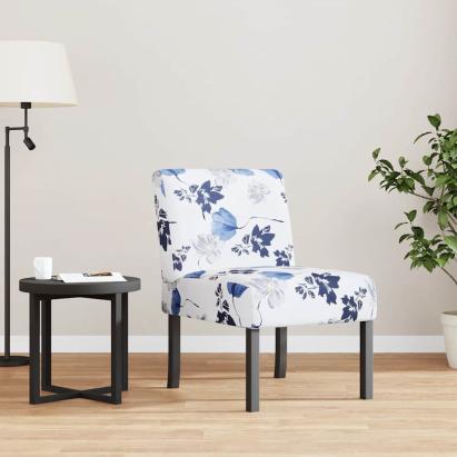 Fotoliu, material textil înflorat cu albastru GartenMobel Dekor