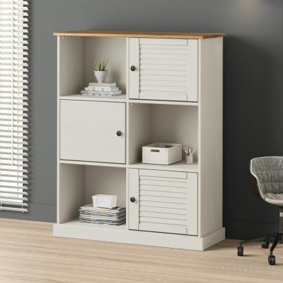 Bibliotecă VIGO, alb, 90x35x114,5 cm, lemn masiv de pin GartenMobel Dekor