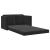 Canapea extensibilă 2 în 1, negru, 122x204x55 cm catifea GartenMobel Dekor