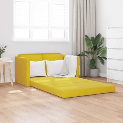 Canapea extensibilă 2 în 1 galben închis 122x204x55 cm catifea GartenMobel Dekor