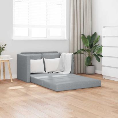 Canapea extensibilă 2 în 1, gri deschis, 112x174x55 cm, textil GartenMobel Dekor