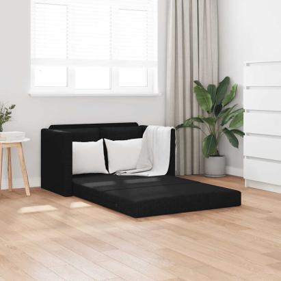 Canapea extensibilă 2 în 1, negru, 112x174x55 cm, textil GartenMobel Dekor