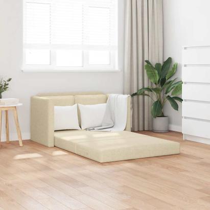 Canapea extensibilă 2 în 1, crem, 112x174x55 cm, textil GartenMobel Dekor