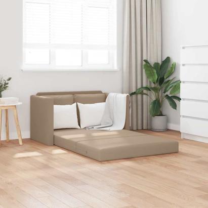 Canapea extensibilă 2 în 1, cappuccino, 112x174x55 cm piele eco GartenMobel Dekor