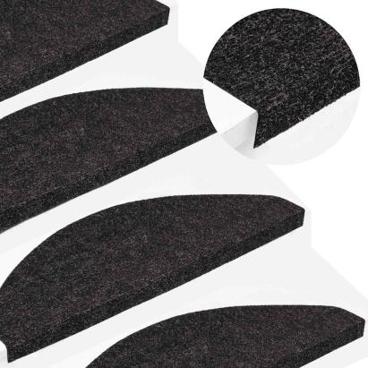 Covorașe de scări autoadezive, 10 buc., antracit, 65x22,5x3,5cm GartenMobel Dekor