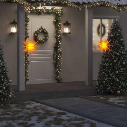 Lumină de Crăciun cu LED/țăruș de sol, galben, 57 cm, pliabilă GartenMobel Dekor