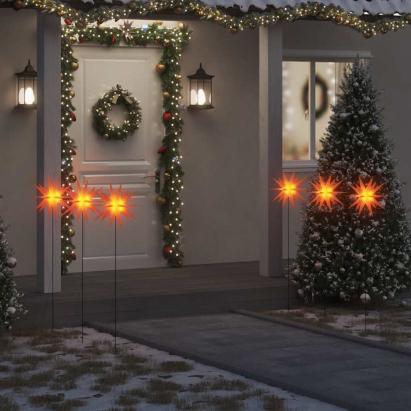 Lumini de Crăciun cu LED/țăruș, 3 buc., roșu, 35 cm, pliabil GartenMobel Dekor
