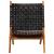 Scaun relaxant pliant, negru, piele naturală GartenMobel Dekor