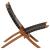 Scaun relaxant pliant, negru, piele naturală GartenMobel Dekor