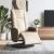 Fotoliu rabatabil cu suport picioare cappuccino piele ecologică GartenMobel Dekor
