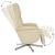 Scaun rabatabil cu suport pentru picioare crem material textil GartenMobel Dekor