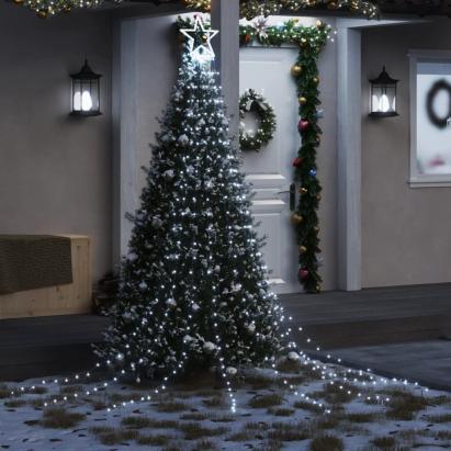 Instalație brad de Crăciun 320 LED-uri, alb rece, 375 cm GartenMobel Dekor