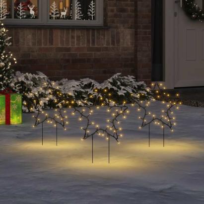 Decor stele luminoase de Crăciun cu țăruși 3 buc. 50 LED 29 cm GartenMobel Dekor