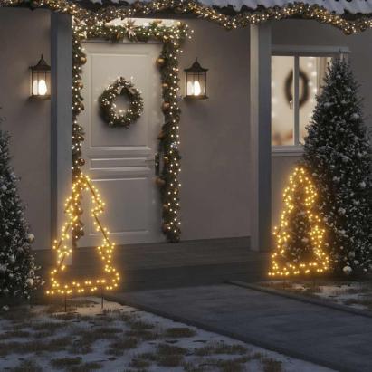 Decorațiune brad cu lumini de Crăciun cu țăruși, 115 LED, 90 cm GartenMobel Dekor