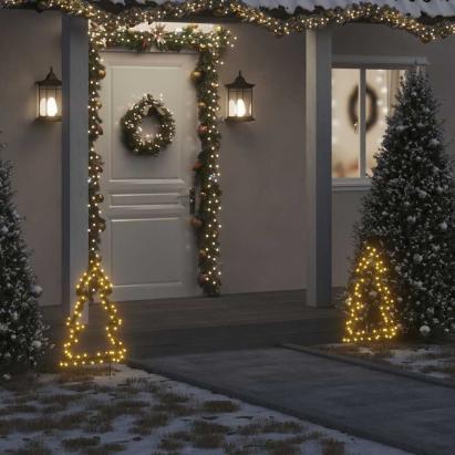 Decorațiune brad cu lumini de Crăciun cu țăruși, 80 LED, 60 cm GartenMobel Dekor