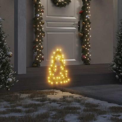 Decor brad cu lumini de Crăciun cu țăruși 3 buc. 50 LED 30 cm GartenMobel Dekor