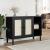 Servantă SENJA, aspect ratan negru, 112x40x80cm, lemn masiv pin GartenMobel Dekor
