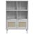 Bibliotecă SENJA, aspect ratan alb, 90x35x130 cm lemn masiv pin GartenMobel Dekor