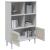 Bibliotecă SENJA, aspect ratan alb, 90x35x130 cm lemn masiv pin GartenMobel Dekor