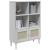 Bibliotecă SENJA, aspect ratan alb, 90x35x130 cm lemn masiv pin GartenMobel Dekor