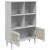 Bibliotecă SENJA, aspect ratan alb, 90x35x130 cm lemn masiv pin GartenMobel Dekor