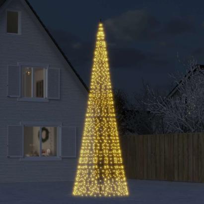 Pom de Crăciun LED 1534 LED-uri Alb Cald 500 cm GartenMobel Dekor