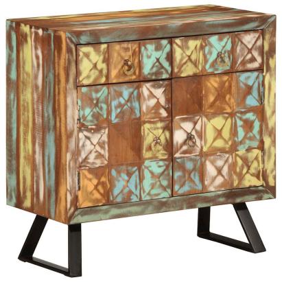Dulap/sertar multicolor 70x35x70 cm lemn masiv reciclat GartenMobel Dekor