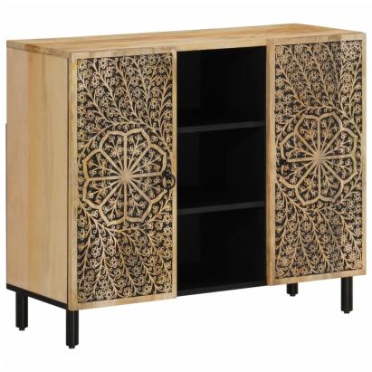 Dulap lateral, 90x33x75 cm, lemn masiv de mango GartenMobel Dekor