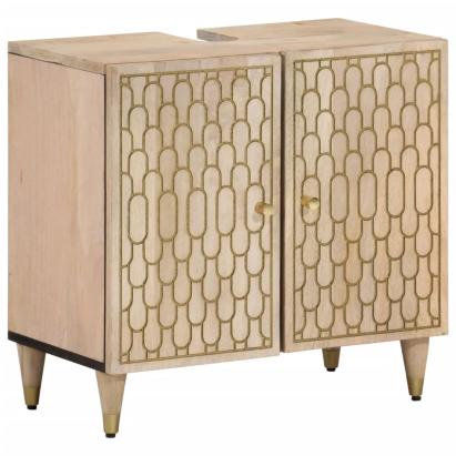 Dulap pentru chiuveta de baie, 62x33x58 cm, lemn masiv de mango GartenMobel Dekor