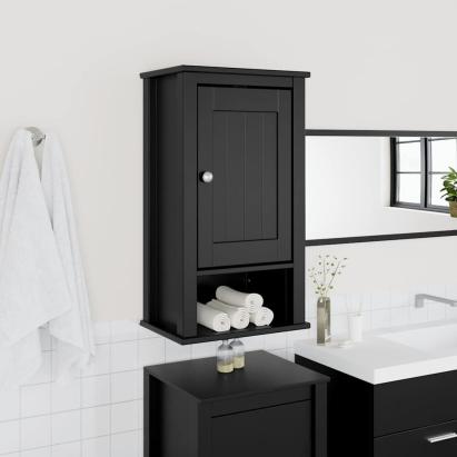 Dulap de baie de perete "BERG" negru, 40x27x71,5 cm, lemn pin GartenMobel Dekor