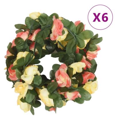 Ghirlande flori, 6 buc., roșu apus de soare, 250 cm GartenMobel Dekor