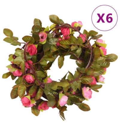 Ghirlande de flori, 6 buc., roze, 215 cm GartenMobel Dekor