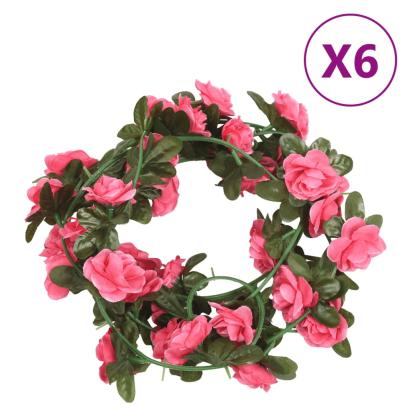 Ghirlande de flori, 6 buc., roz roșu, 240 cm GartenMobel Dekor