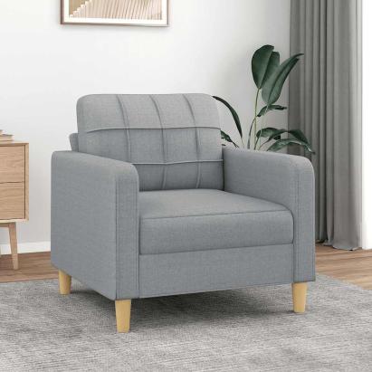Fotoliu canapea, gri deschis, 60 cm, material textil GartenMobel Dekor