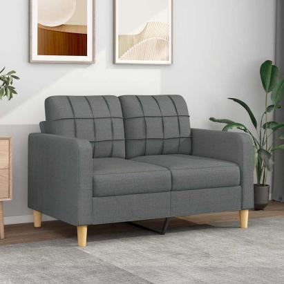 Canapea cu 2 locuri, gri închis, 120 cm, material textil GartenMobel Dekor