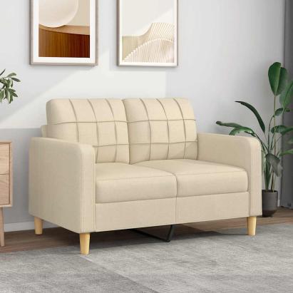 Canapea cu 2 locuri, crem, 120 cm, material textil GartenMobel Dekor