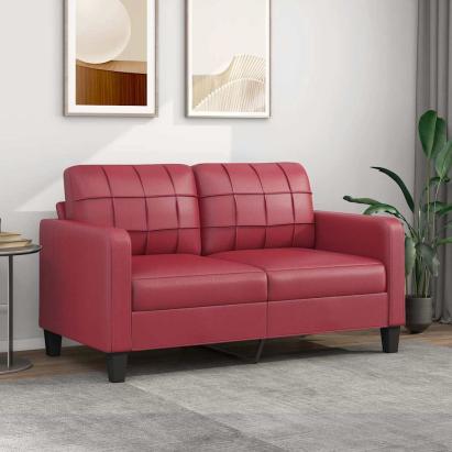 Canapea cu 2 locuri, roșu vin, 140 cm, piele ecologică GartenMobel Dekor