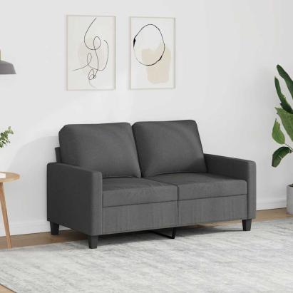 Canapea cu 2 locuri, gri închis, 120 cm, material textil GartenMobel Dekor