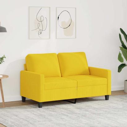 Canapea cu 2 locuri, galben deschis, 120 cm, material textil GartenMobel Dekor