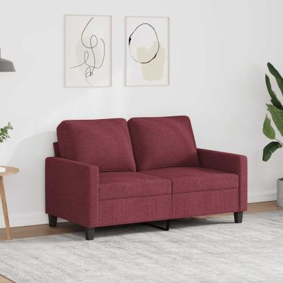 Canapea cu 2 locuri, roșu vin, 120 cm, material textil GartenMobel Dekor