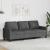 Canapea cu 3 locuri, gri închis, 180 cm, material textil GartenMobel Dekor
