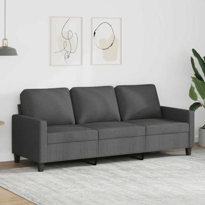Canapea cu 3 locuri, gri închis, 180 cm, material textil GartenMobel Dekor