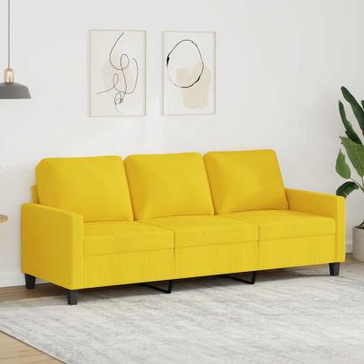 Canapea cu 3 locuri, galben deschis, 180 cm, material textil GartenMobel Dekor