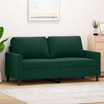 Canapea cu 2 locuri, verde închis, 140 cm, catifea GartenMobel Dekor