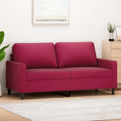 Canapea cu 2 locuri, roșu vin, 140 cm, catifea GartenMobel Dekor