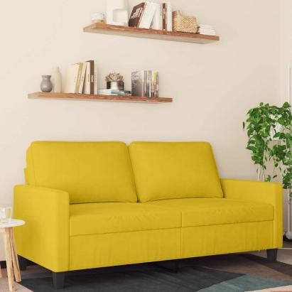 Canapea cu 2 locuri, galben, 140 cm, catifea GartenMobel Dekor