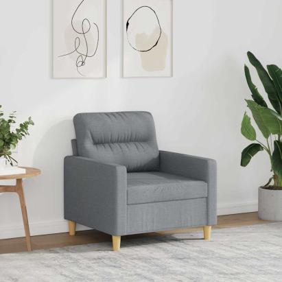 Fotoliu canapea, gri deschis, 60 cm, material textil GartenMobel Dekor
