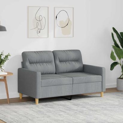 Canapea cu 2 locuri, gri deschis, 120 cm, material textil GartenMobel Dekor