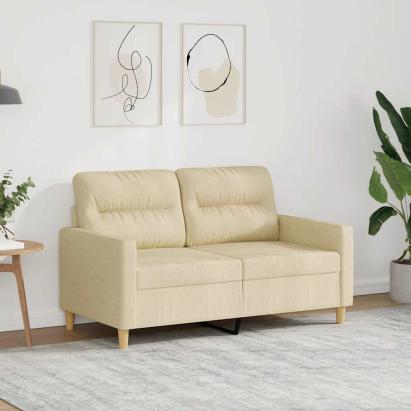 Canapea cu 2 locuri, crem, 120 cm, material textil GartenMobel Dekor