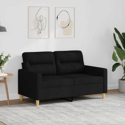 Canapea cu 2 locuri, negru, 120 cm, material textil GartenMobel Dekor